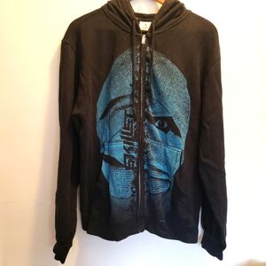 Skillet Awake & Alive Tour 2011 Full Zip Hooded Sweatshirt Size Small Black Blue